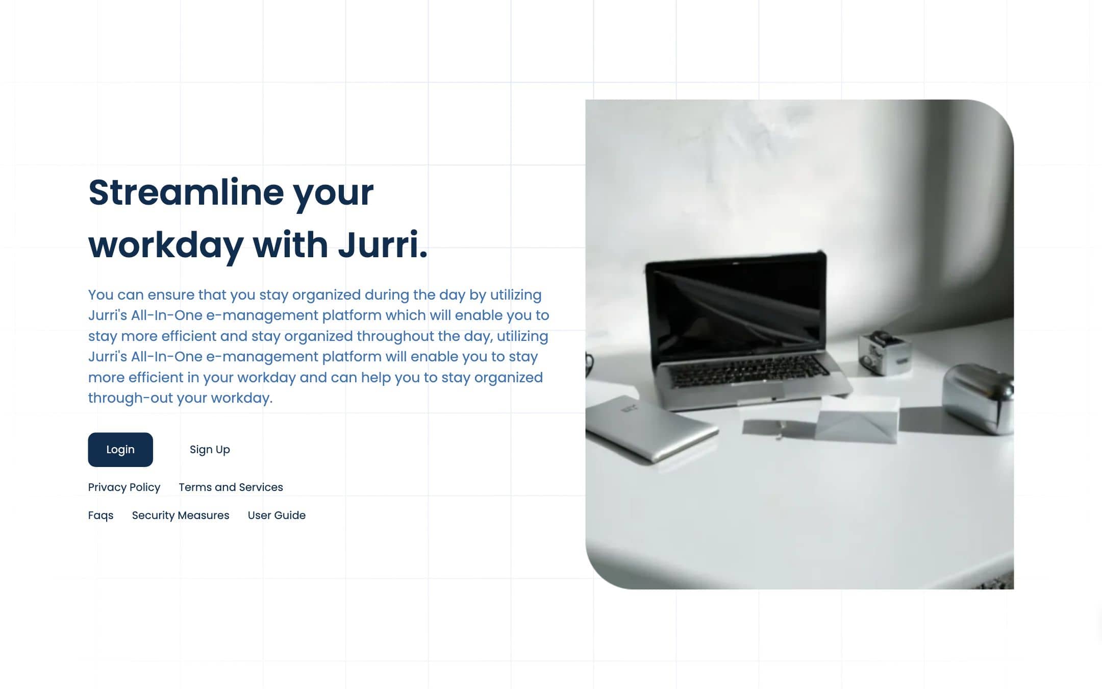 Screenshot of the Jurri website